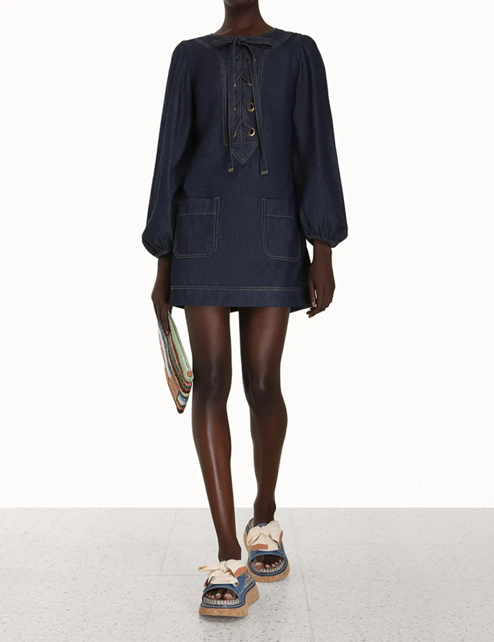 ZIMMERMANN Dresses & Coverups<Devi Lace Up Tunic Dress