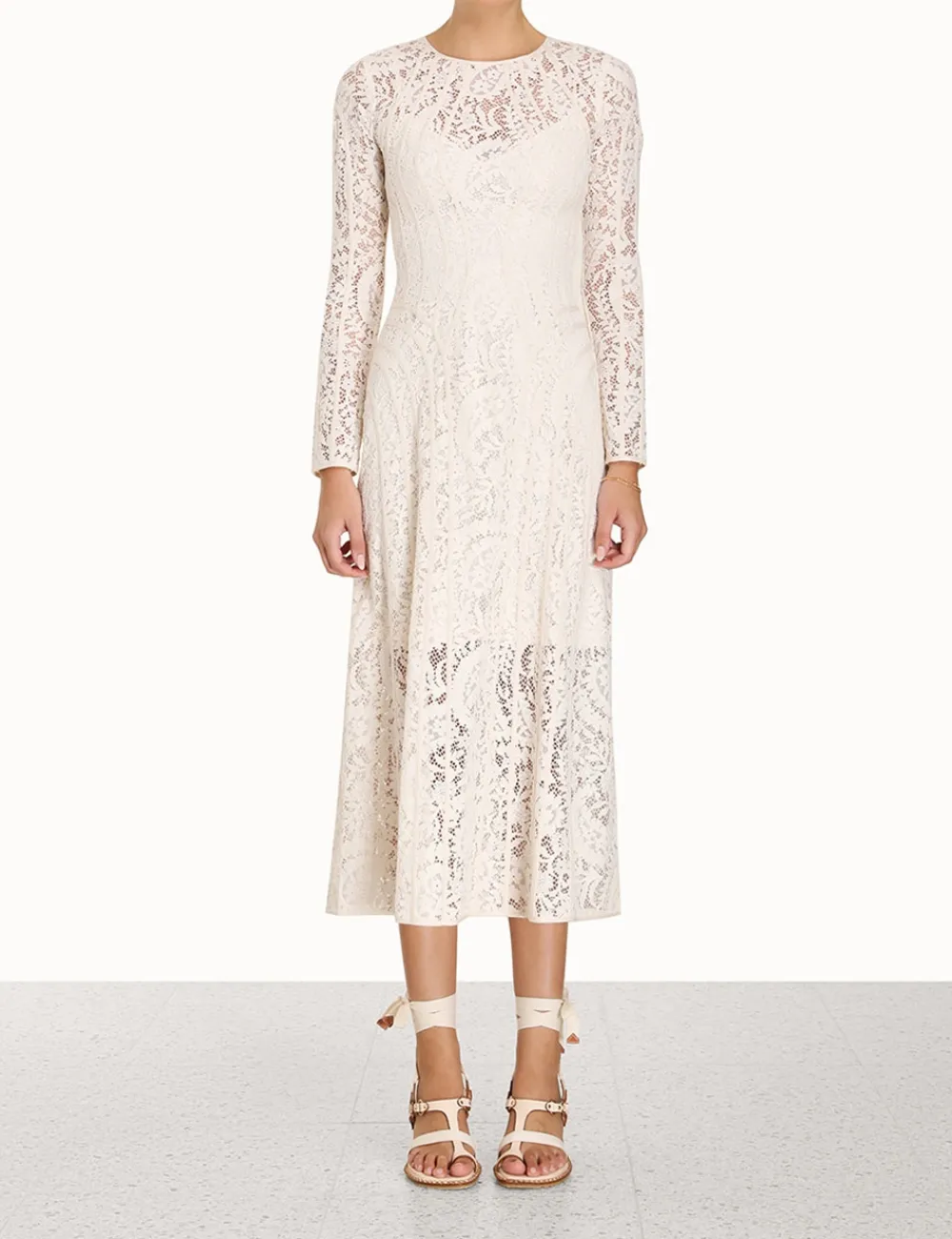 ZIMMERMANN Dresses & Coverups<Devi Panelled Lace Midi Dress