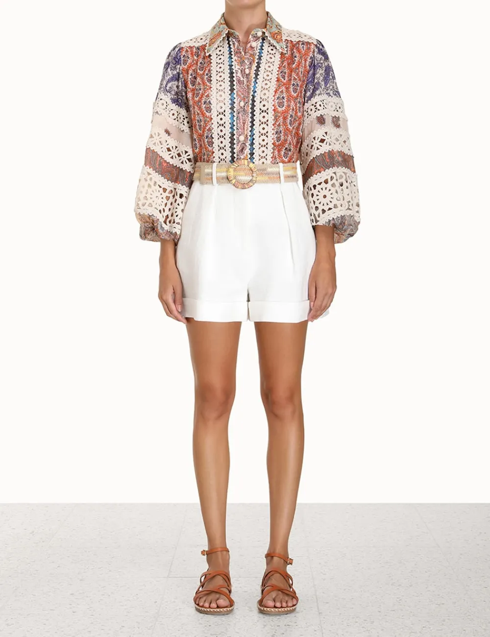 ZIMMERMANN Tops<Devi Spliced Billow Blouse