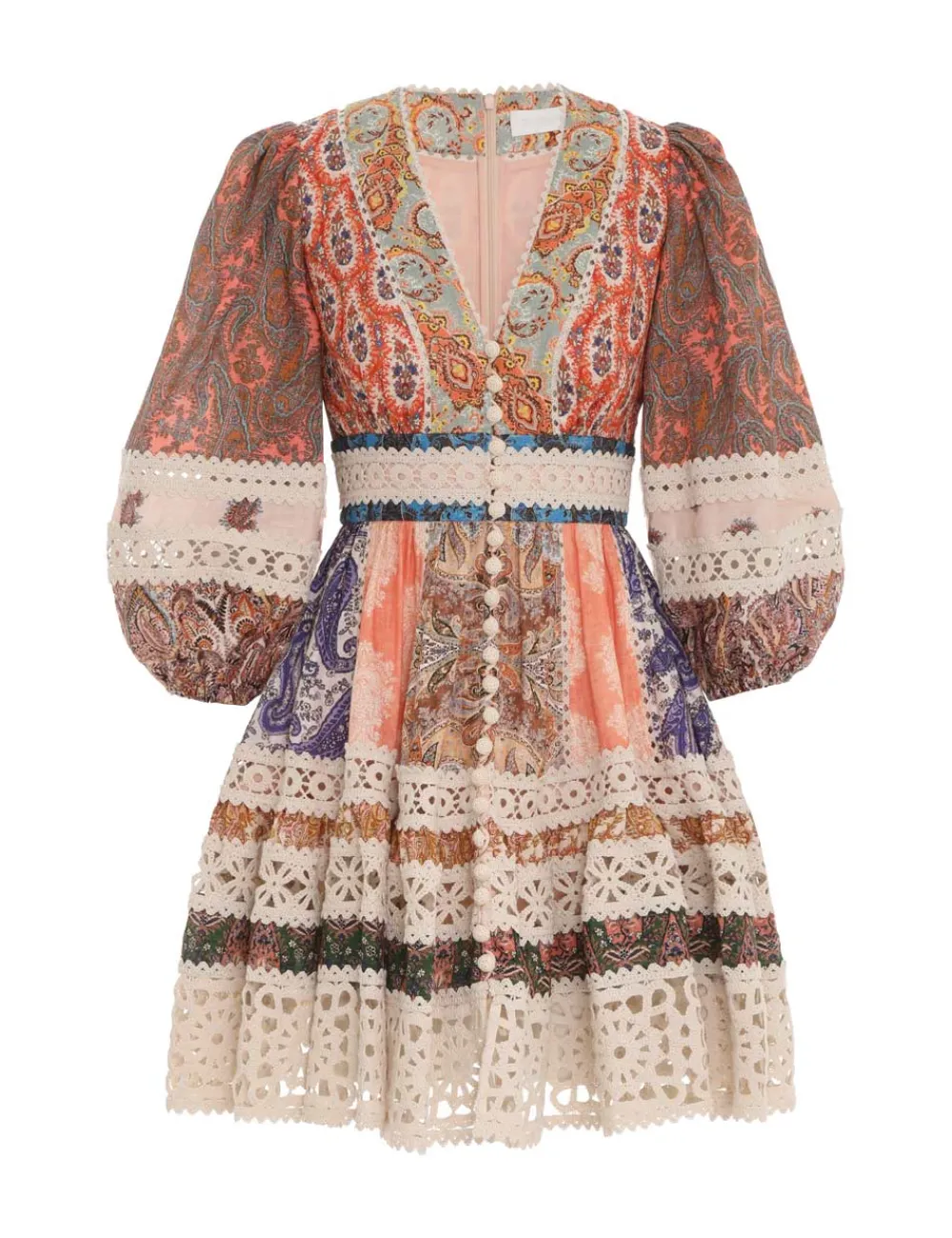 ZIMMERMANN Clothing<Devi Spliced Billow Mini Dress