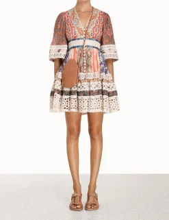 ZIMMERMANN Clothing<Devi Spliced Billow Mini Dress