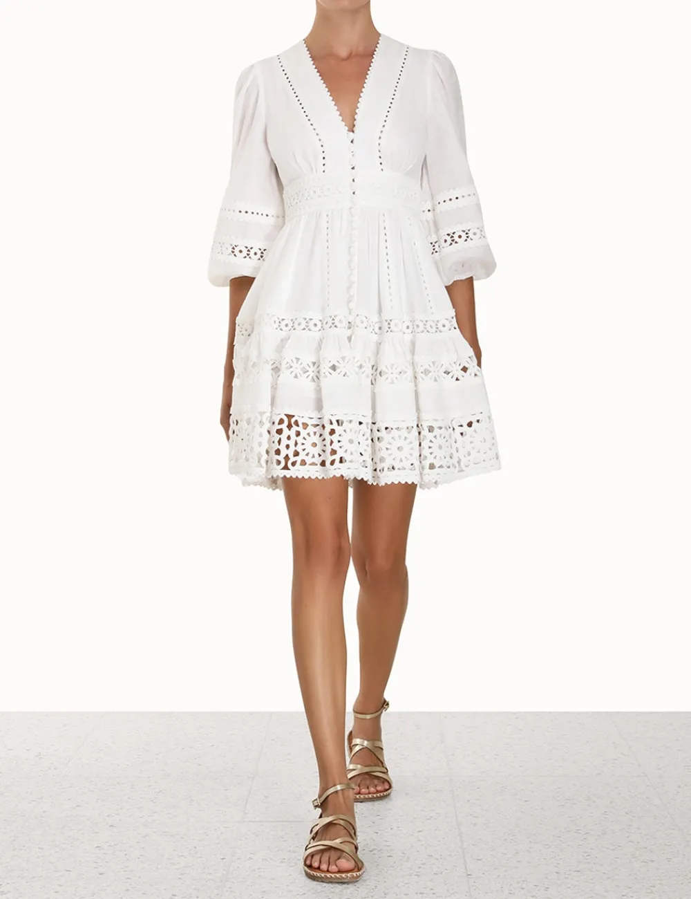 ZIMMERMANN Clothing<Devi Spliced Billow Mini Dress