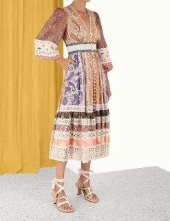 ZIMMERMANN Dresses & Coverups<Devi Spliced Midi Dress
