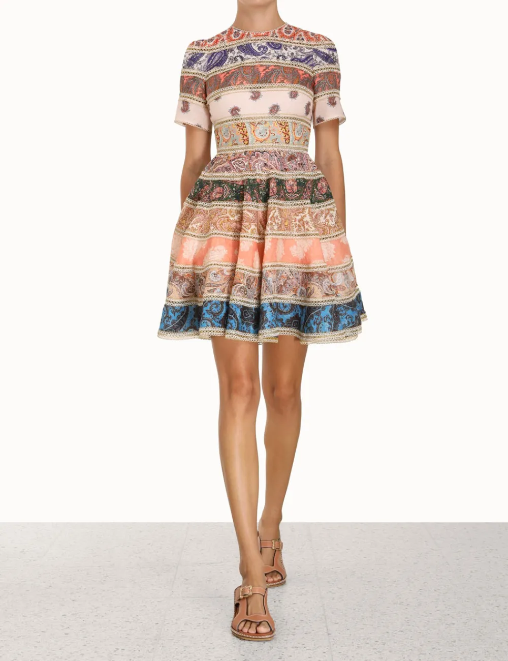 ZIMMERMANN Clothing<Devi Spliced Mini Dress