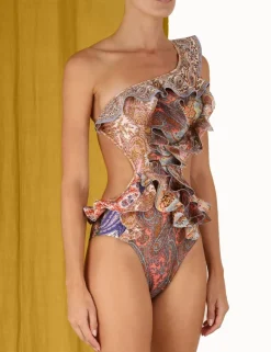 ZIMMERMANN One Pieces<Devi Spliced Ruffle 1Pc