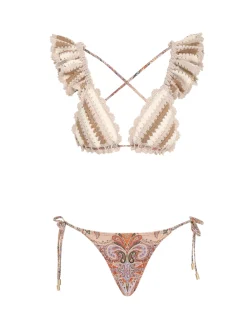 ZIMMERMANN Bikinis<Devi Stripe Crochet Bikini