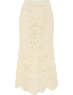 ZIMMERMANN Skirts<Devi Textured Knit Skirt