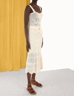 ZIMMERMANN Skirts<Devi Textured Knit Skirt