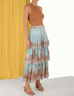 ZIMMERMANN Skirts<Devi Tiered Skirt