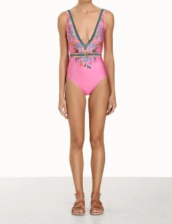ZIMMERMANN One Pieces<Ginger Belted Plunge 1Pc