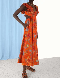 ZIMMERMANN Clothing<Ginger Frill Midi Dress