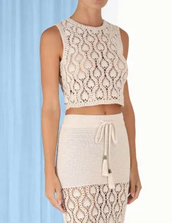 ZIMMERMANN Skirts<Ginger Hand Crochet Midi Skirt