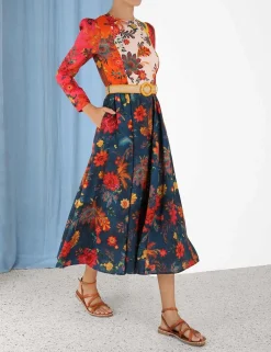 ZIMMERMANN Dresses & Coverups<Ginger Long Sleeve Midi Dress