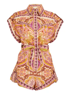 ZIMMERMANN Clothing<Halcyon Cuffed Playsuit