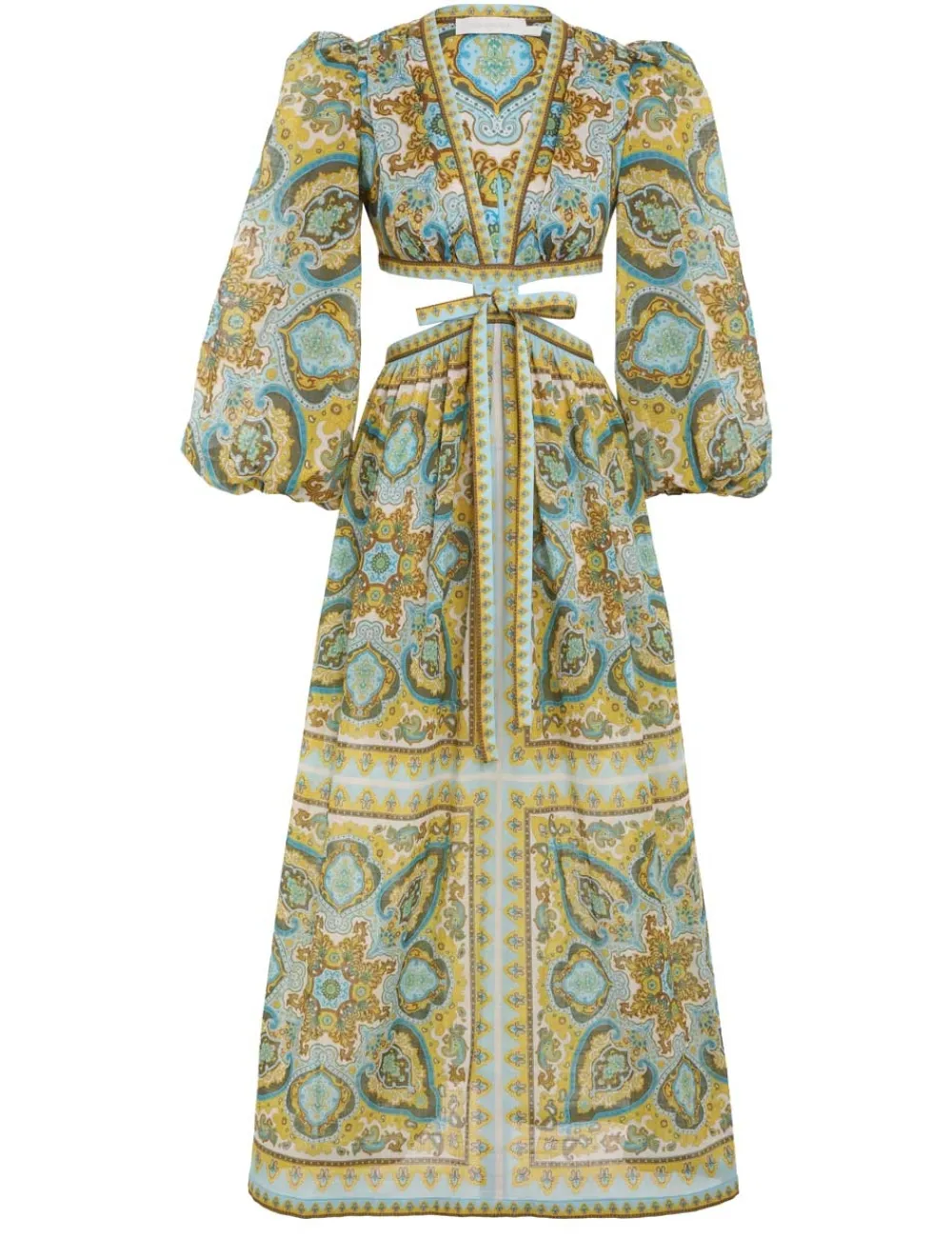 ZIMMERMANN Clothing<Halcyon Tie Front Midi Dress