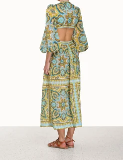 ZIMMERMANN Dresses & Coverups<Halcyon Tie Front Midi Dress
