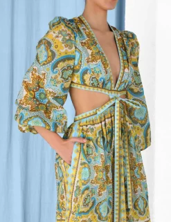 ZIMMERMANN Dresses & Coverups<Halcyon Tie Front Midi Dress