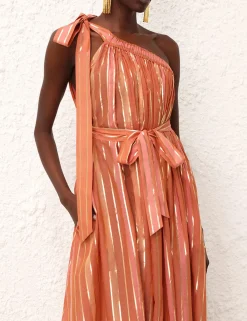 ZIMMERMANN Clothing<Junie Asymmetric Midi Dress