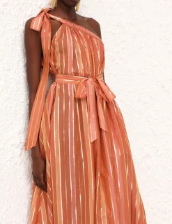 ZIMMERMANN Clothing<Junie Asymmetric Midi Dress