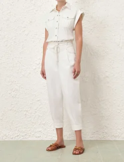 ZIMMERMANN Shorts & Pants<Junie Denim Utility Pant