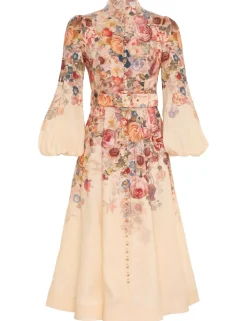 ZIMMERMANN Dresses<Luminosity Buttoned Midi Dress