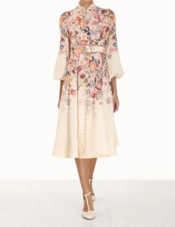 ZIMMERMANN Dresses<Luminosity Buttoned Midi Dress