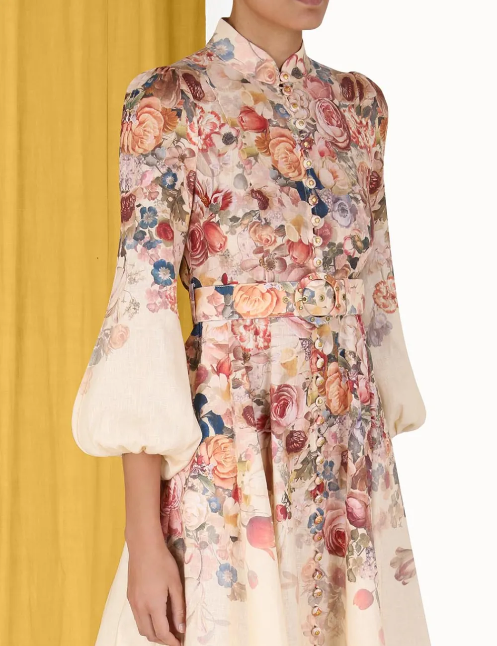 ZIMMERMANN Dresses<Luminosity Buttoned Midi Dress