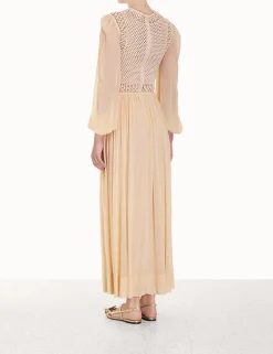 ZIMMERMANN Dresses<Luminosity Crochet Bodice Midi