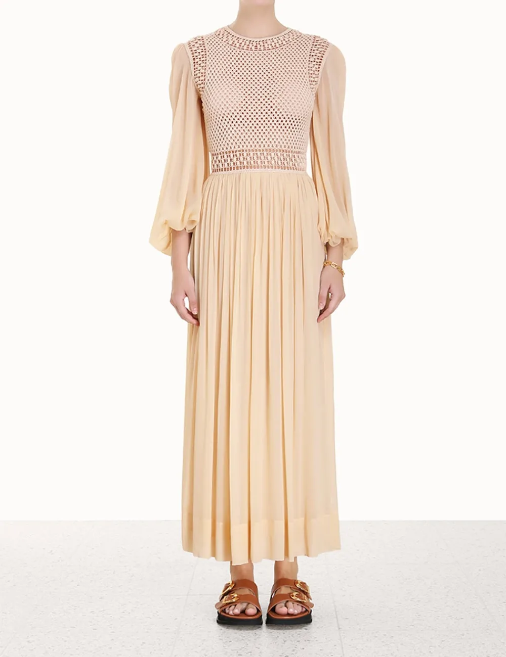 ZIMMERMANN Dresses<Luminosity Crochet Bodice Midi