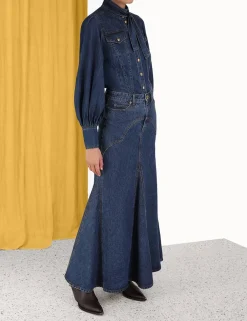 ZIMMERMANN Luminosity<Luminosity Denim Corset Shirt