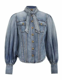 ZIMMERMANN In Denim<Luminosity Denim Corset Shirt