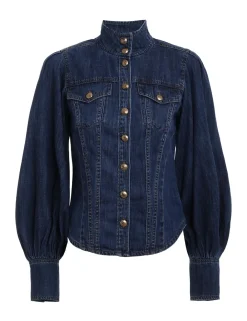 ZIMMERMANN Tops<Luminosity Denim Corset Shirt
