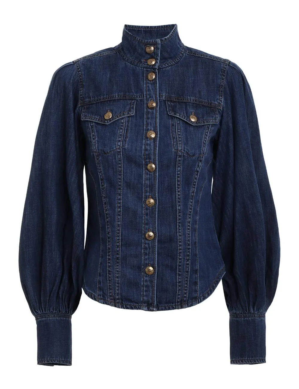 ZIMMERMANN Tops<Luminosity Denim Corset Shirt