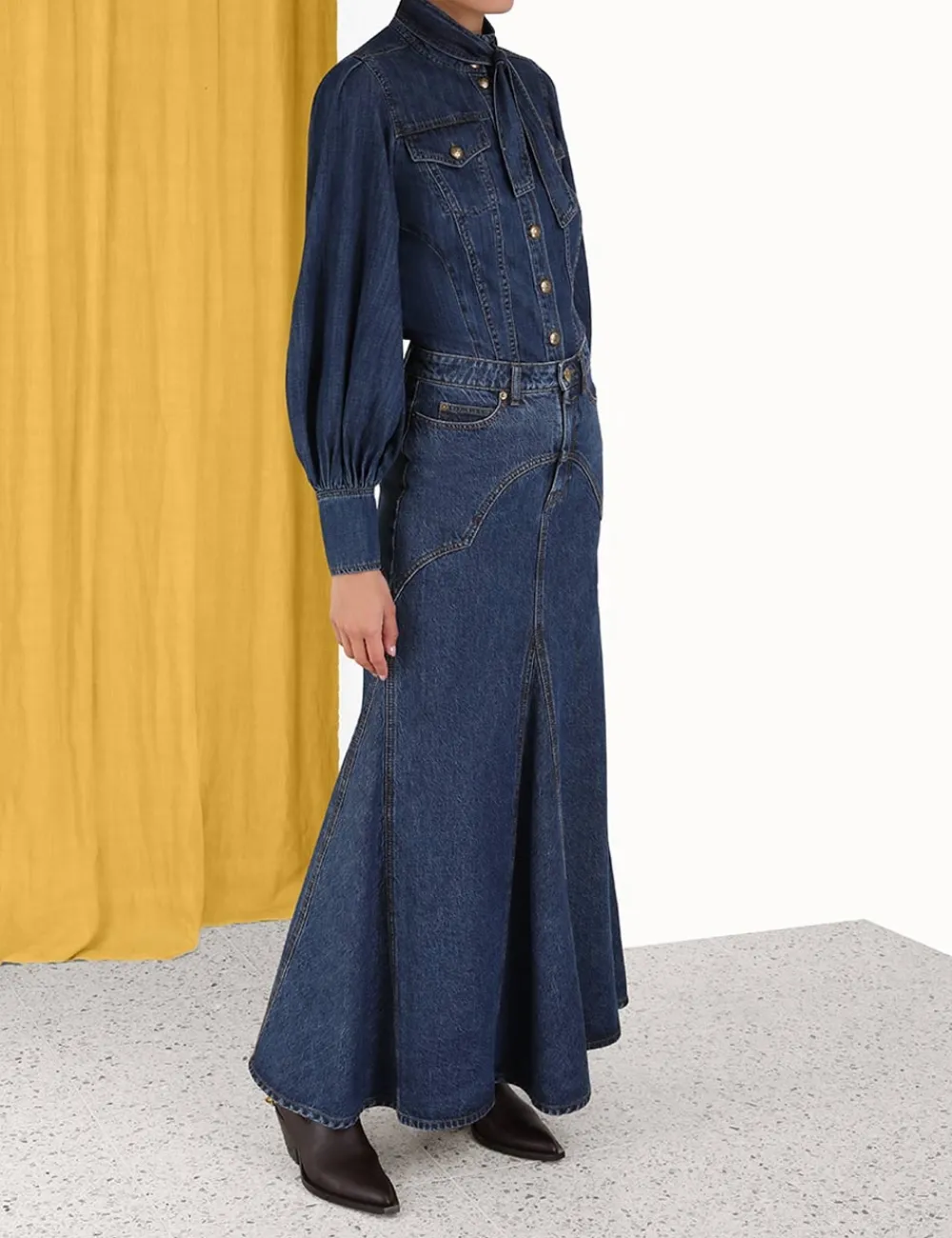 ZIMMERMANN Denim<Luminosity Denim Corset Shirt