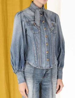 ZIMMERMANN Luminosity<Luminosity Denim Corset Shirt