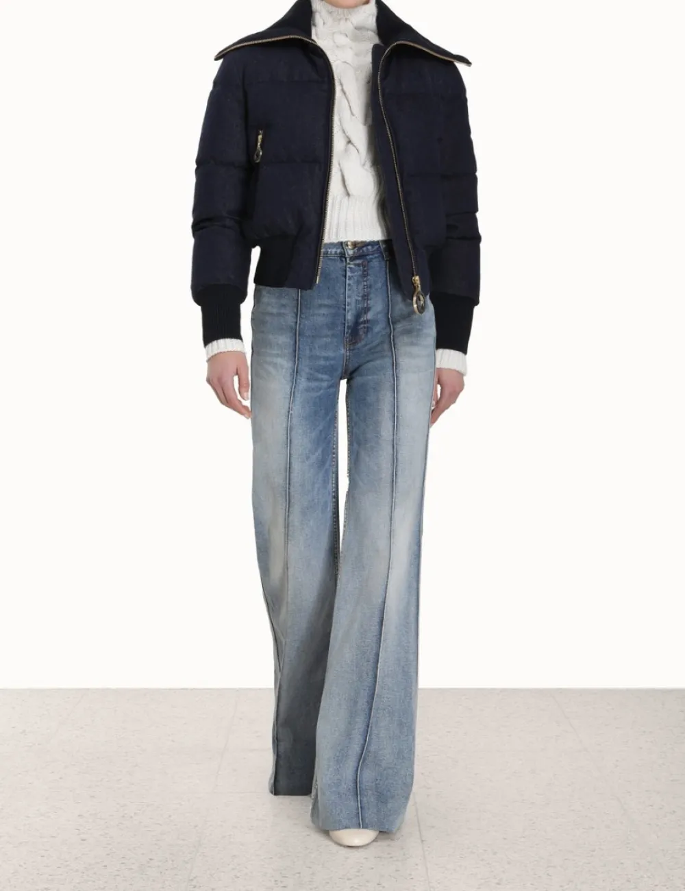 ZIMMERMANN Jackets & Coats<Luminosity Denim Down Jacket