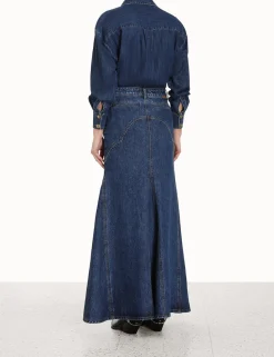 ZIMMERMANN Skirts<Luminosity Denim Maxi Skirt