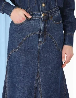 ZIMMERMANN Clothing<Luminosity Denim Maxi Skirt