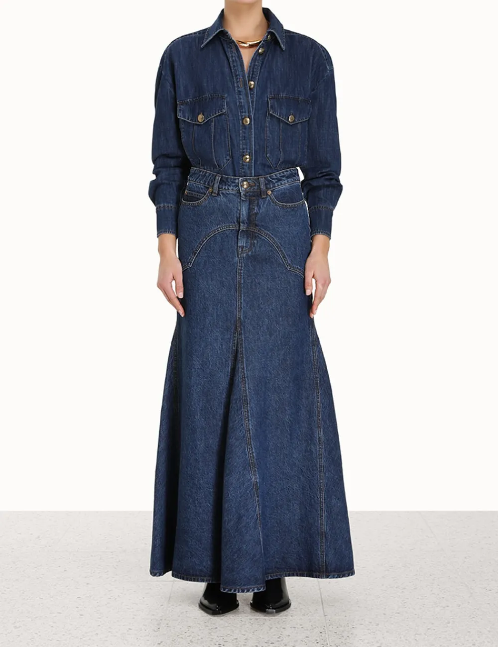 ZIMMERMANN Luminosity<Luminosity Denim Maxi Skirt