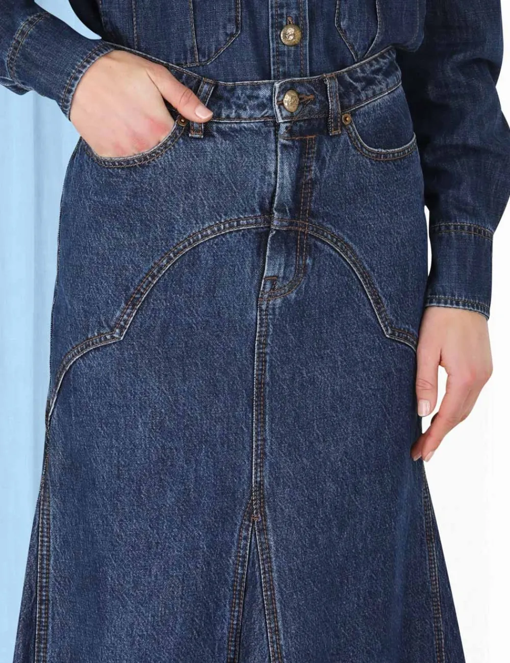 ZIMMERMANN Luminosity<Luminosity Denim Maxi Skirt