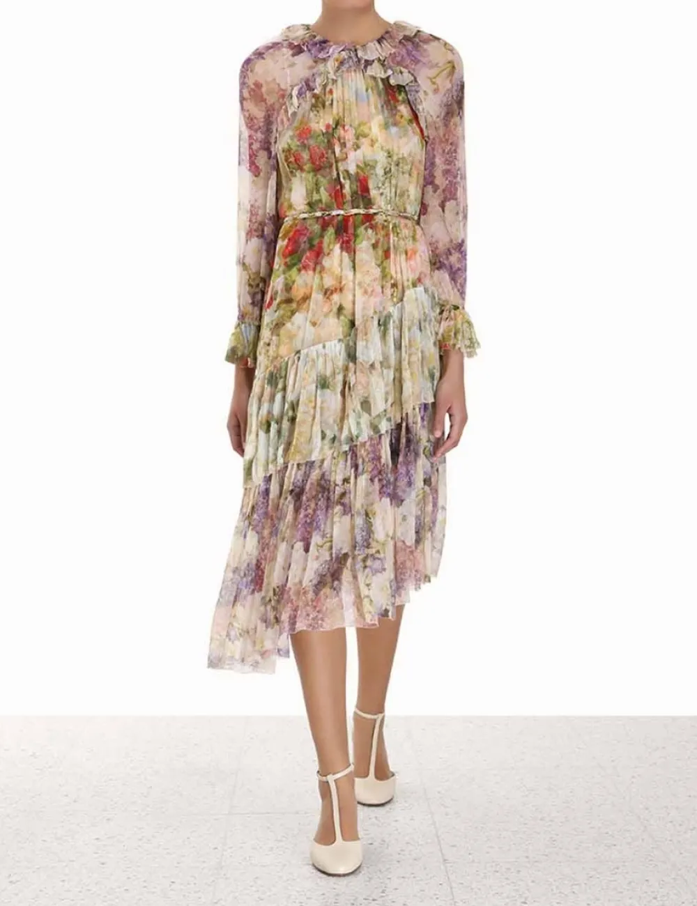 ZIMMERMANN Dresses<Luminosity Frill Midi Dress