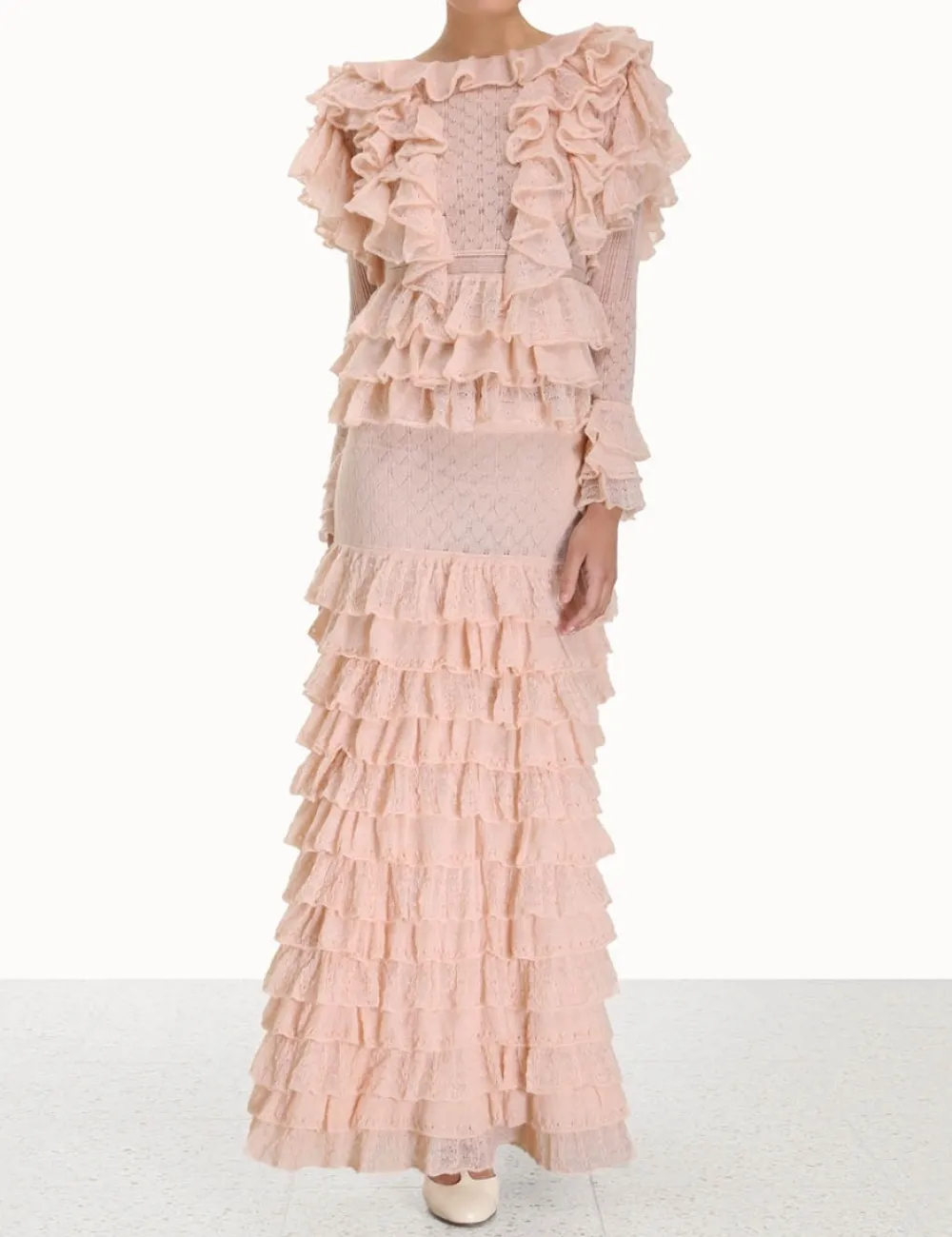 ZIMMERMANN Knitwear<Luminosity Frill V-Neck Top
