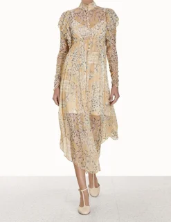 ZIMMERMANN Dresses<Luminosity Gathered Midi Dress