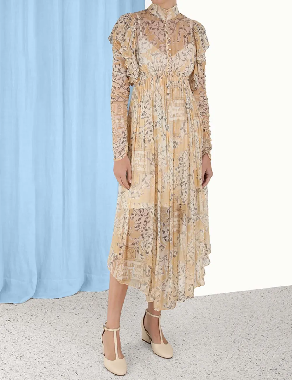 ZIMMERMANN Dresses<Luminosity Gathered Midi Dress