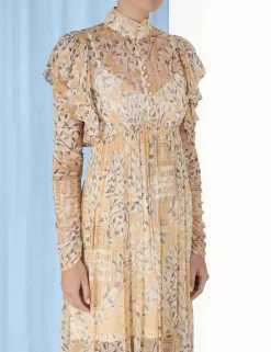 ZIMMERMANN Dresses<Luminosity Gathered Midi Dress