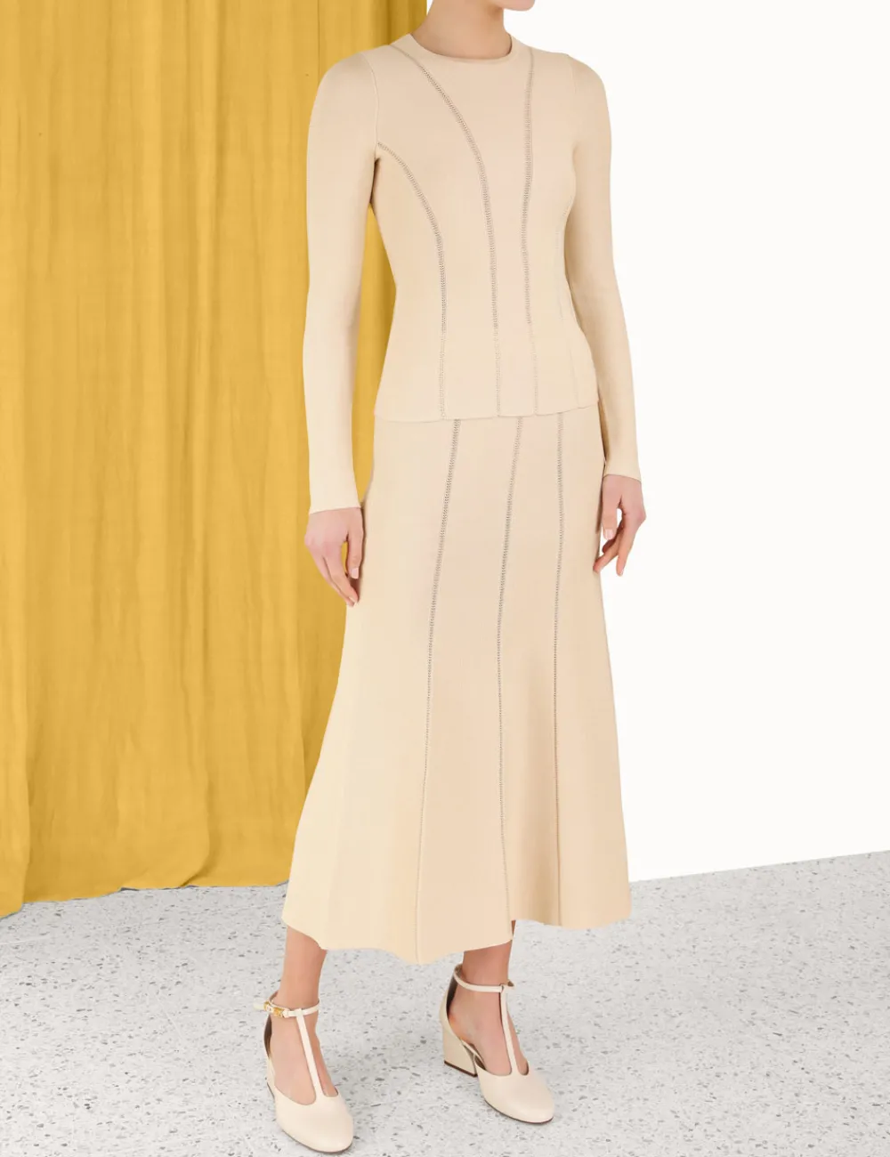 ZIMMERMANN Skirts<Luminosity Knit Panelled Skirt