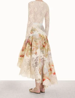 ZIMMERMANN Skirts<Luminosity Lace Spliced Skirt
