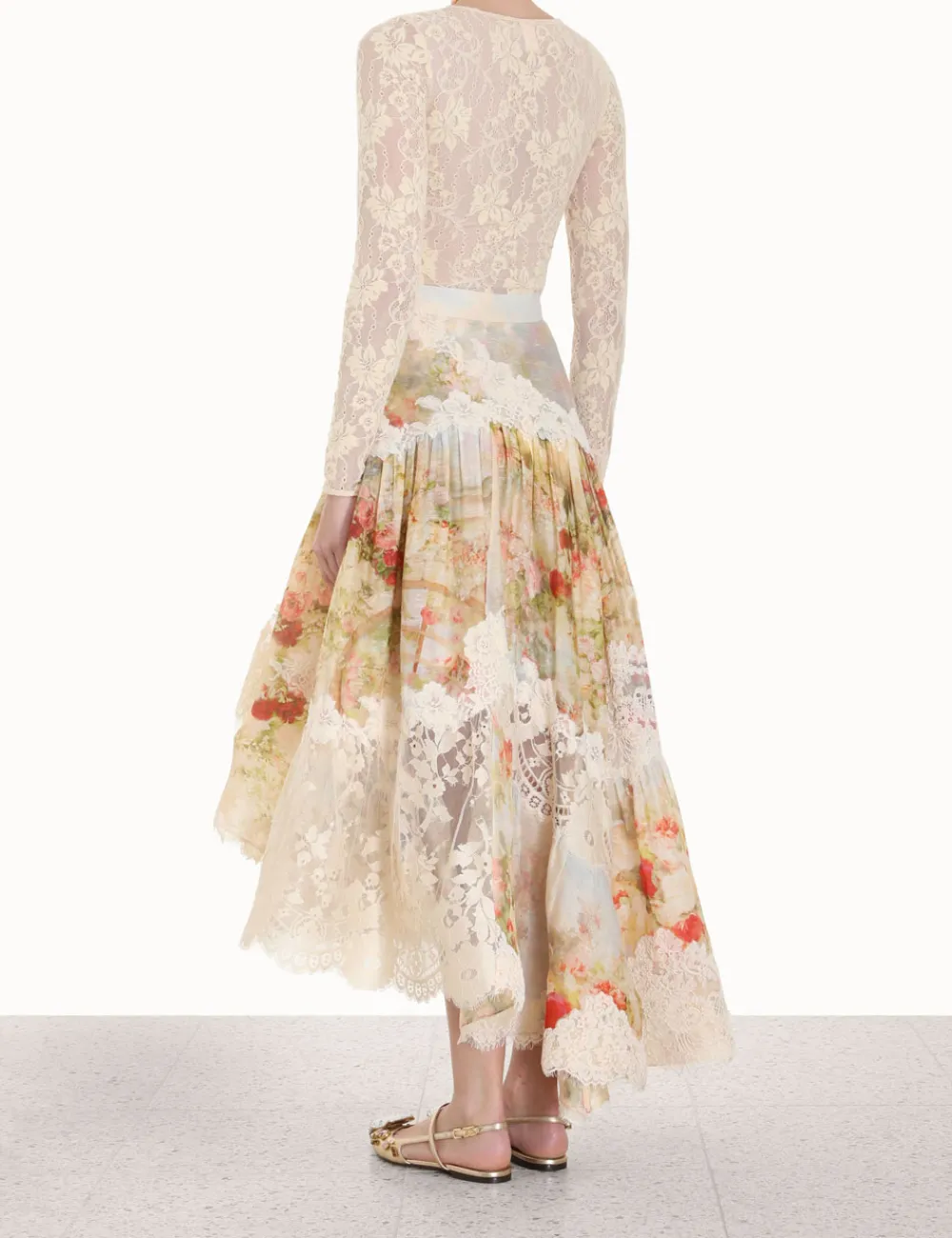 ZIMMERMANN Skirts<Luminosity Lace Spliced Skirt