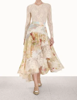 ZIMMERMANN Clothing<Luminosity Lace Spliced Skirt