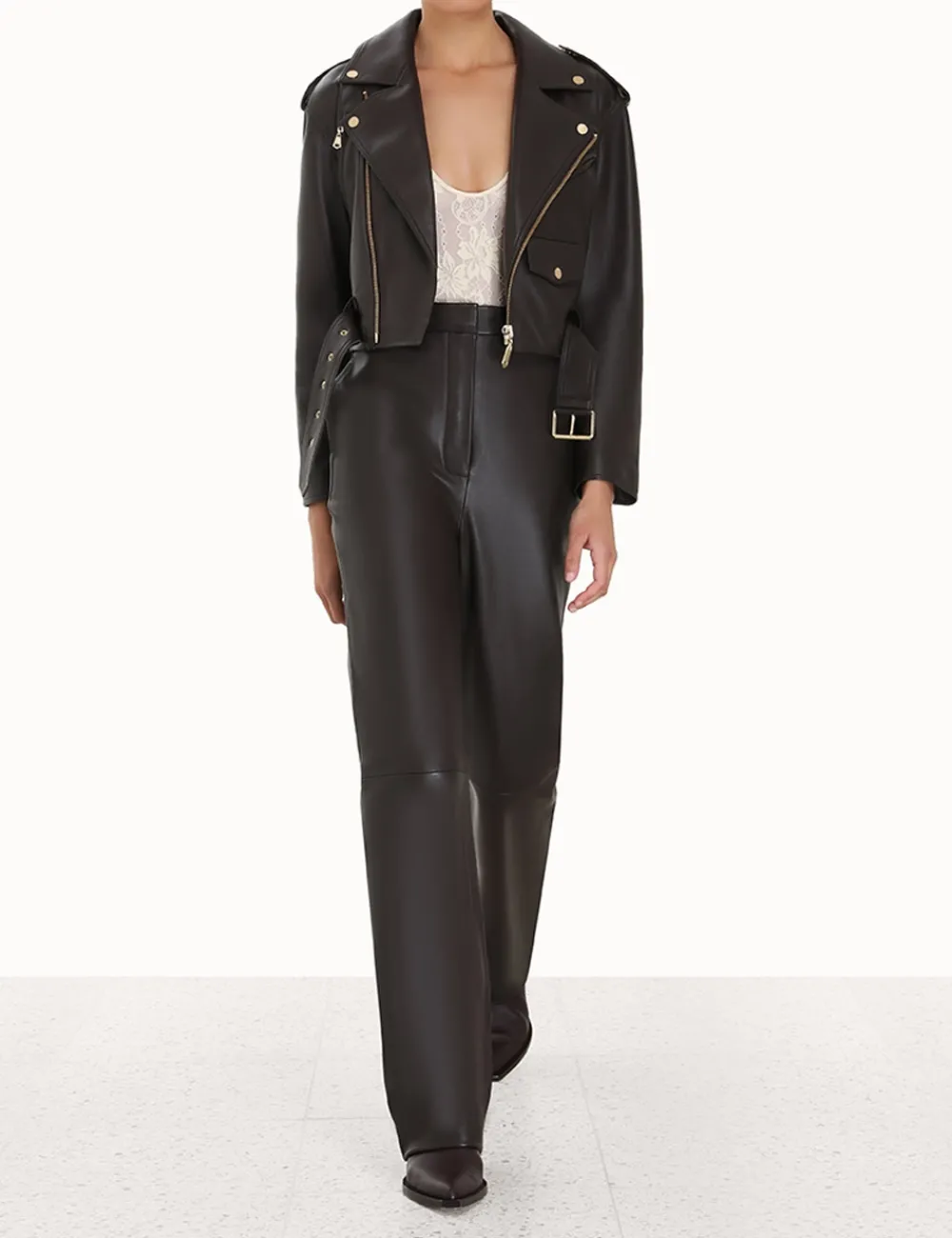 ZIMMERMANN Jackets & Coats<Luminosity Leather Biker
